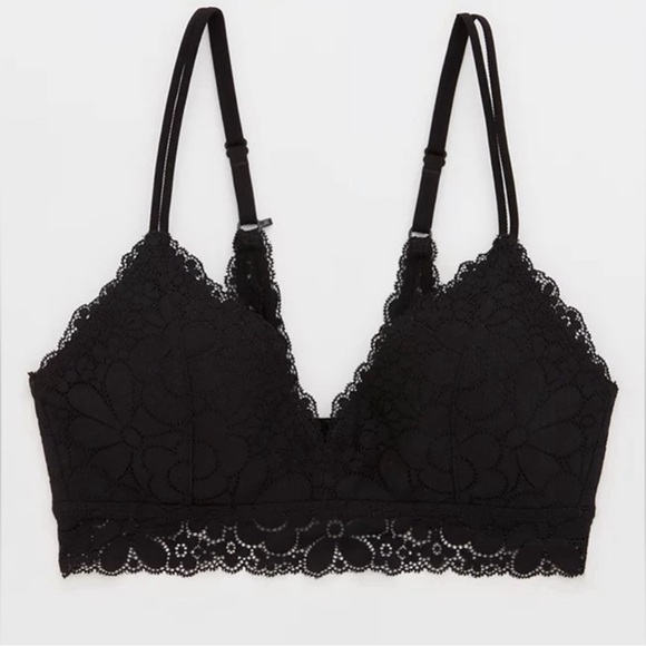 NWT Aerie Real Happy Soft Floral Lace Wireless Padded Bra - Picture 4 of 11